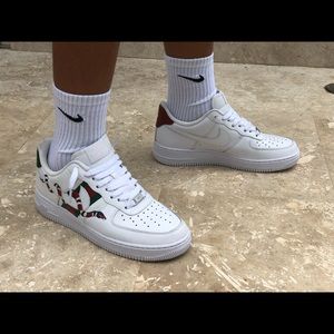 Custom Nike Air Force 1 ‘07 Low - Gucci Fabric — Q's Custom Sneakers